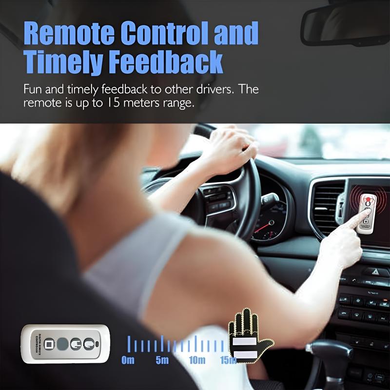 Hand Gesture Light for Car, Finger Gesture Light with Remote,  Give The Love & Bird & Wave to Drivers