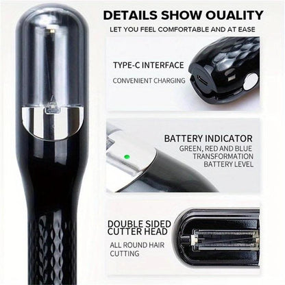 2024 New Year gift 1 piece multifunctional C-type rechargeable split-end hair clipper